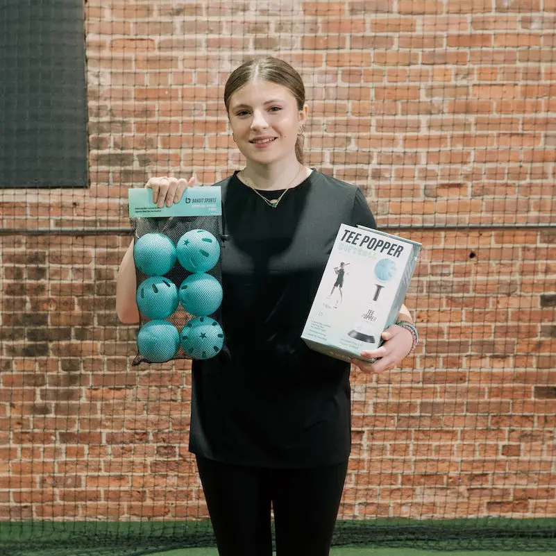 Tee Popper Softball - softball hitting training aid