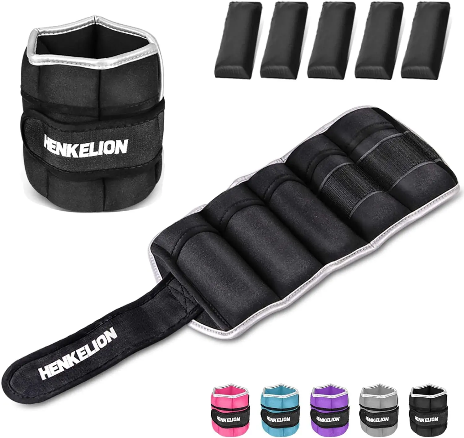 Adjustable Ankle & Wrist Weights Set, Breathable Neoprene Cuffs with Velcro Strap for Resistance Training, Strength Training for Women & Men, 4-20 lbs, Strength Training Women, Adjustable Weights