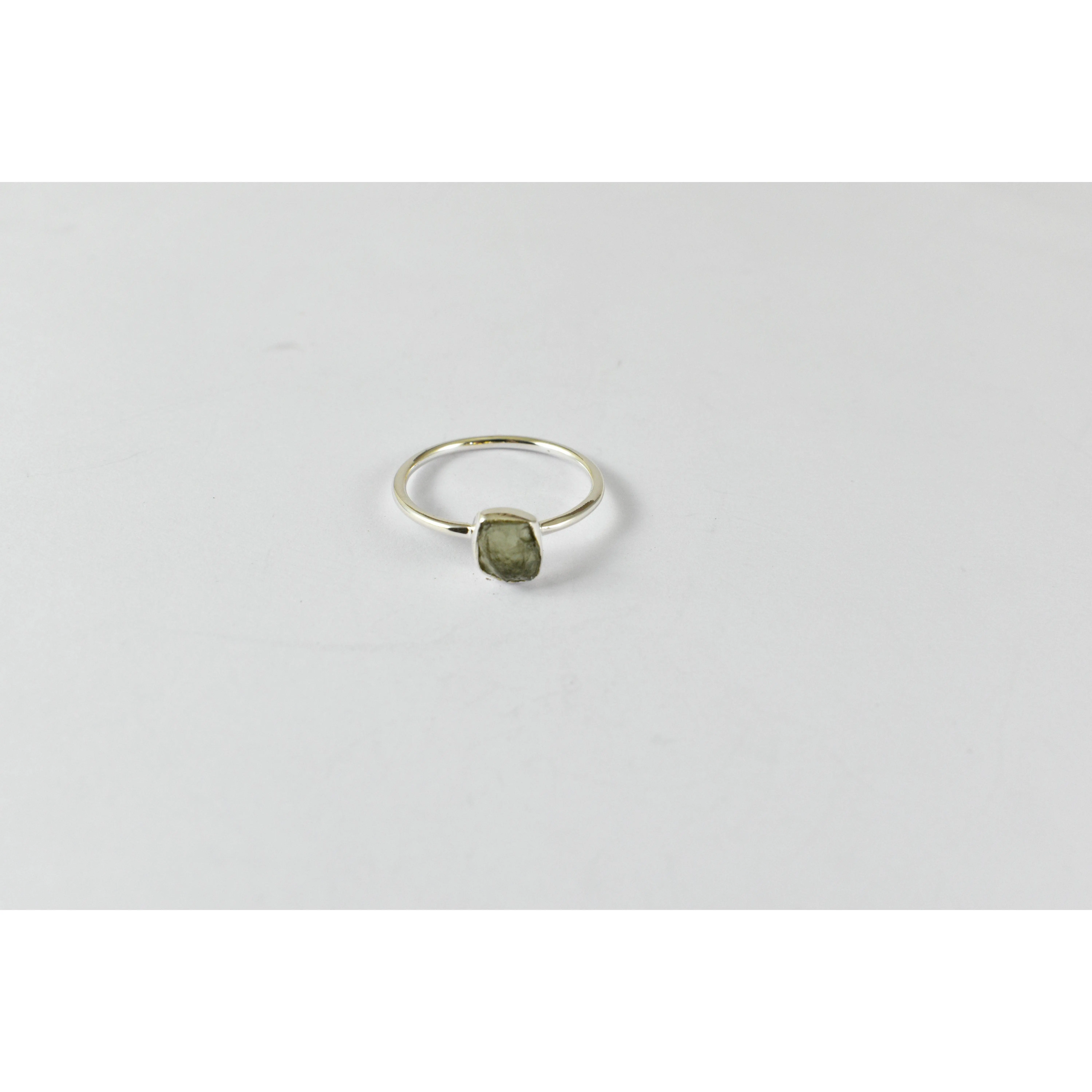 Handcrafted Sterling Silver Moldavite Ring - Intuitively Chosen for Adults, 1.0-1.4g, Ideal for Spiritual Transformation & Spiritual Awakening