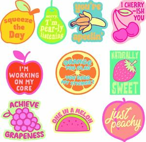 Fruits Sticker Extra Large Stickers for Adults Funny Adhesives with Memes Funny Stickers with Colorful Graphic Decals Funny Food  Multi