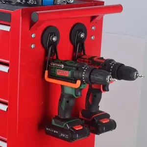 Magnetic Power Tool Organizer, Heavy Duty Cordless Drill Hook with Large Strong Magnet, 2-Pack Hooks for Garage, Workshop, Garden Tool Storage (Orange)