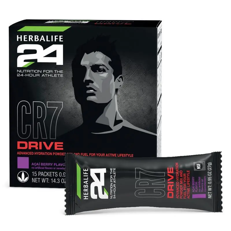 Herbalife24 CR7 Drive Açaí Berry 15 Packets - Hydration Energy Drink with Zero Sugar Electrolytes & Vitamin B12 for Active Lifestyle