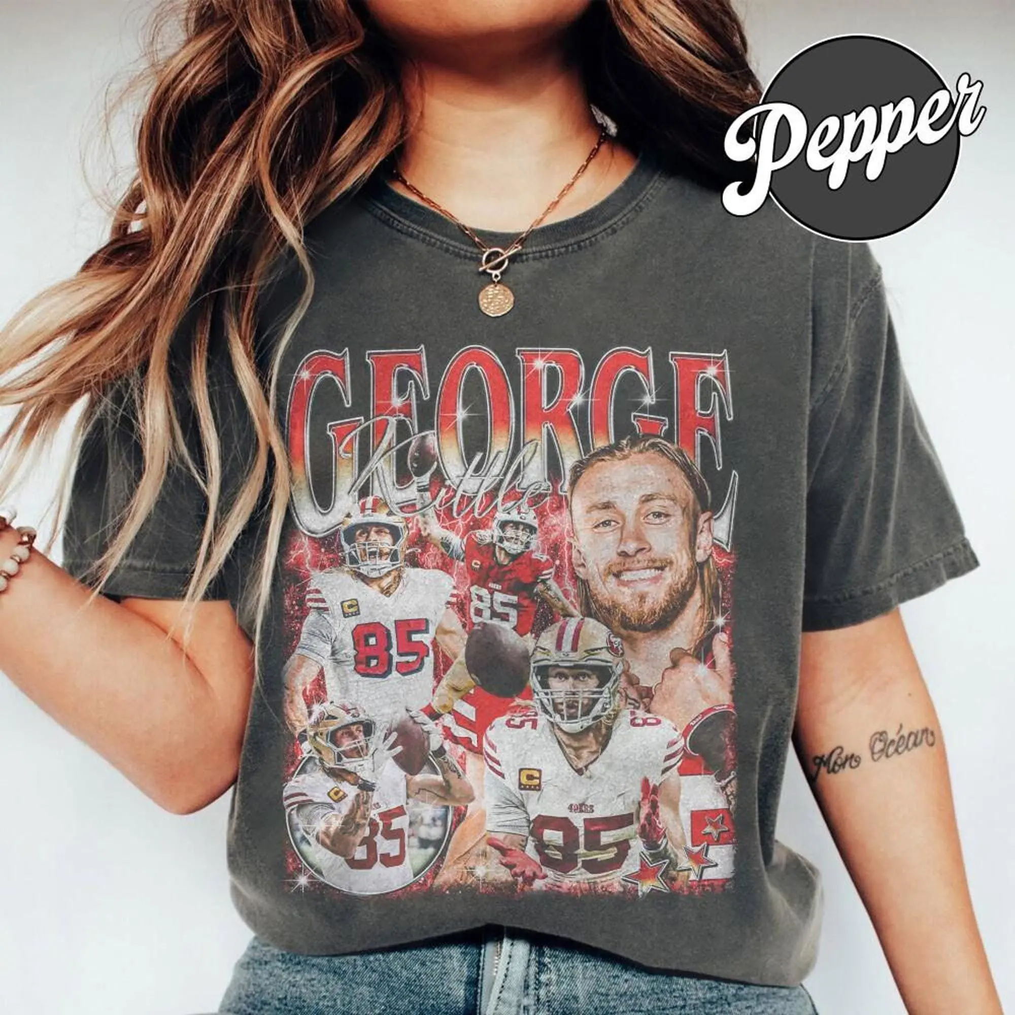 George Kittle #85 San Francisco Football Bootleg Comfort Colors Shirt