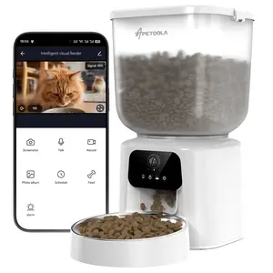 Automatic Cat Feeder with Camera, 5L Timed Cat Food Feeder,2-Way Audio & App Remote Control,Desiccant Bag,Auto Pet Dispenser for Cats and Dogs
