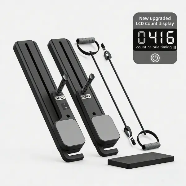 IPO 6-in-1 mutifunction Pilates Board for homegym & at-Home Use, Core exercise ab fitness machine, Abdominal workout equipment,300LBS weight capacity with LCD counter ,Knee Pad, Resistance band