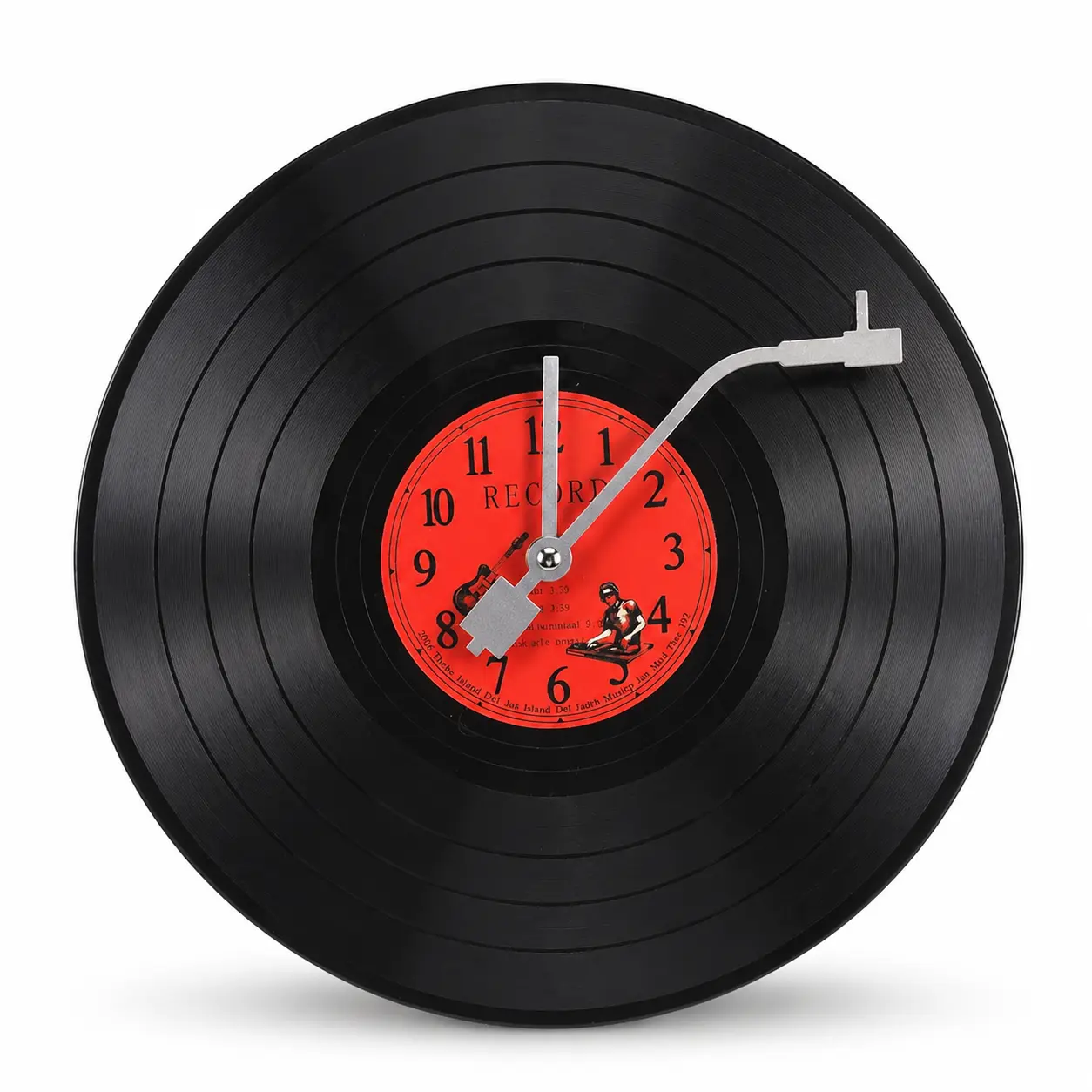Retro Vinyl Record Wall Clock, 11.8 in Battery Operated Music Room Decor, Lightweight Durable Wall Art Gift for Living Room Bedroom,summervibes