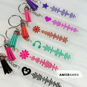 Scannable Music Keychain, Song Keychain, Scannable Song Playlist Keychain, Music Code Keychain, Song Code Keychain Podcast Playlist Gift