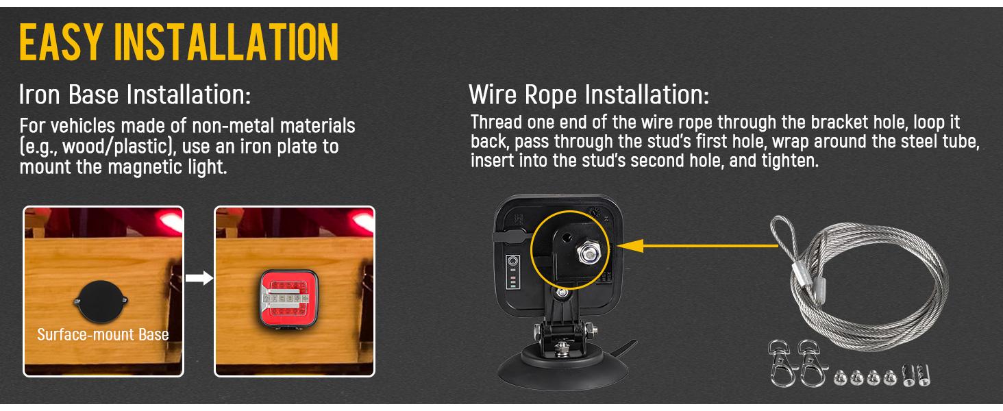 Partsam Wireless LED Trailer Light Kit, live