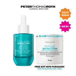 Peter Thomas Roth Prep & Treat Skincare Routine Bundle, Collagen Skinjection Plumping & Firming Serum with Exosomes, Growth Factor and Stem Cells