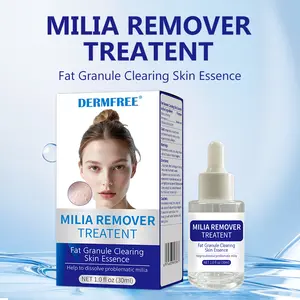 DERMFREE Milia Care Face Solution | Under Eye Bumpy Skin Smoothing with Salicylic Acid & Hyaluronic Acid | 1.0 oz essence water Mild