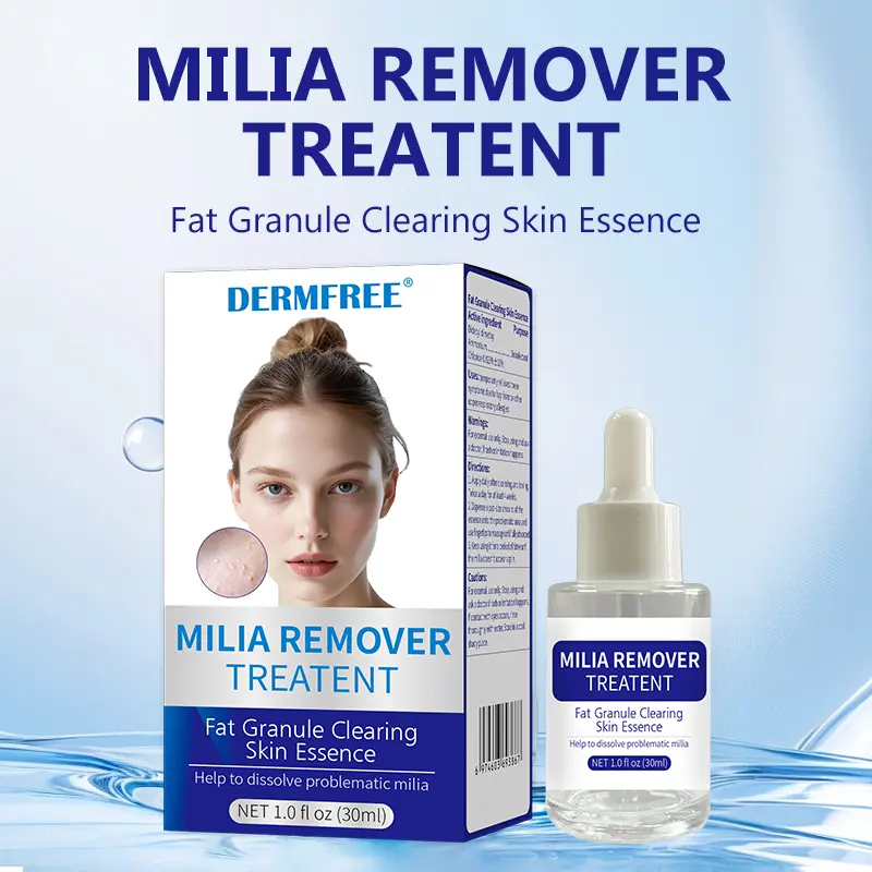 DERMFREE Milia Care Face Solution | Under Eye Bumpy Skin Smoothing with Salicylic Acid & Hyaluronic Acid | 1.0 oz essence water Mild Serum salicylic acid serum salicylic acid serum