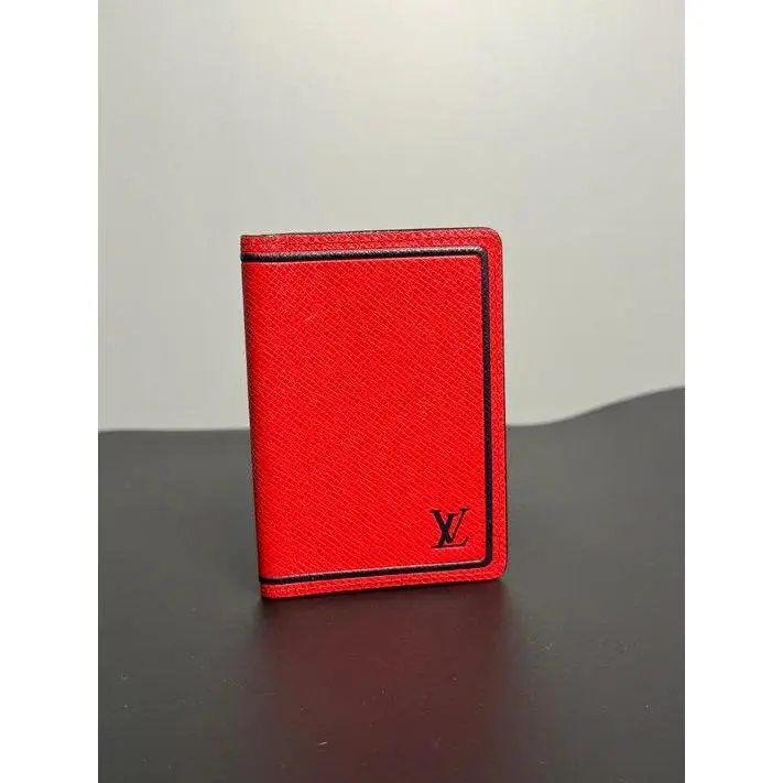 Pre-owned Louis Vuitton Leather Small Leather Goods MENS BI FOLD RED/NAVY WALLET