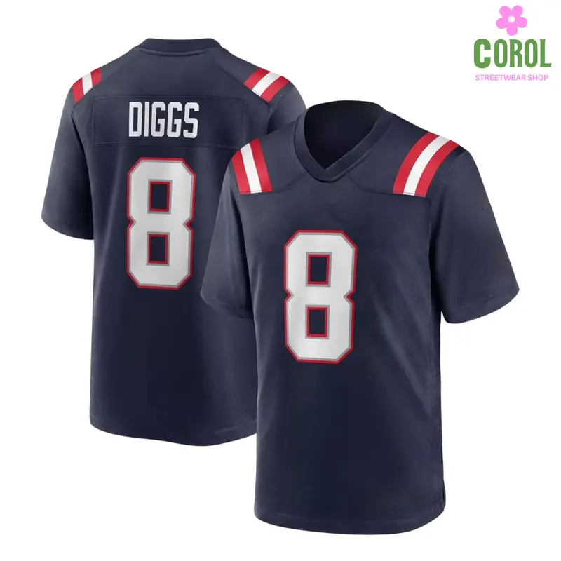 Stefon Diggs #8 – Men’s & Women’s Unisex Football Shirt, 2025 American Football Player Game Jersey, Unisex Men & Women, 2025 Game Day Fan Gift