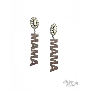 Cool Mom Drop Earrings in Tan