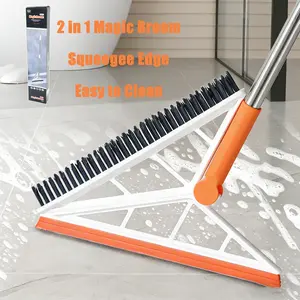 Multifunction Magic Broom, Silicone Squeegee Broom for Floor, Rubber Broom Sweeper for Living Room, Kitchen, Bathroom-Easy Dry The Glass 2 in 1 Magic Broom