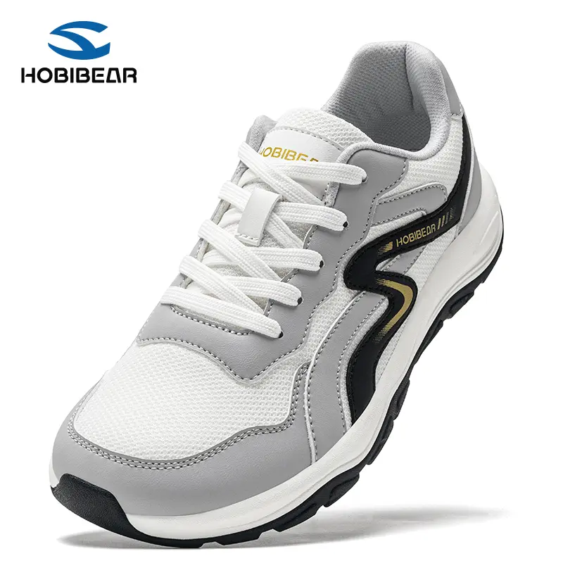 HOBIBEAR Unisex Minimalist Patchwork Synthetic Casual Athletic Footwear - Wide Toe Box, Breathable Lace Closure Retro Dad Sneakers, Shoes Casual for Women, Comfy Shoes