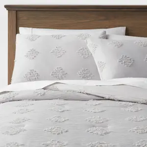 Threshold Comforter Set Tufted Diamond Crinkled Year-Round