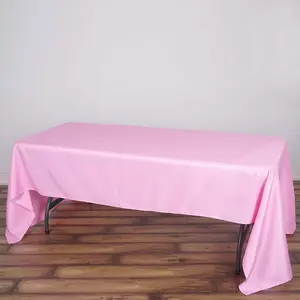 Polyester Rectangle Tablecloth 60"x126" Pink - Durable & Wrinkle-Resistant Table Cover