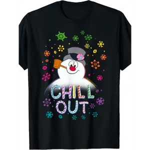 Women's Vintage Frosty The Snowman Chill Out Portrait Soft Breathable Summer Sports Vest Black  Casual Christmas Party Everyday Top