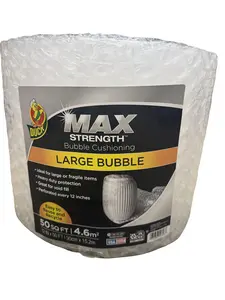 Duck Max Strength Large Bubble Cushioning Wrap Roll, 12 in x 50 ft, Clear, (287222)