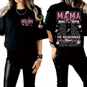 🎁   Double-Sided Print Motherhood Tee - 100% Cotton, MAMA Tour Slogan, Great Gift for Mom, Soft for Spring Gardening. # Motherhood # MomGift # SpringTee # TikTokMadeMeBuyIt. # ShopTikTok.