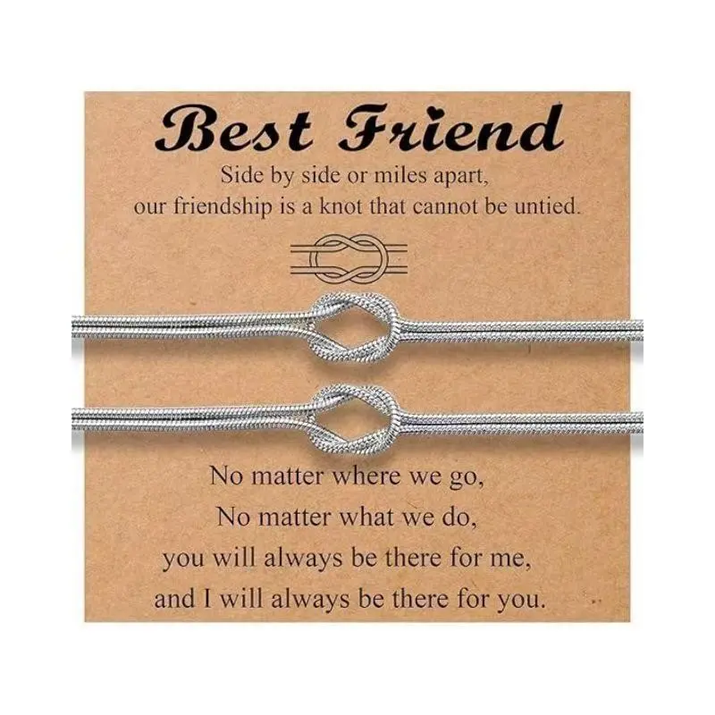 2pcs Pair Pack Love Knot Forever Infinity Bracelets - Unisex Matching Sets, Bracelet for Couples, Valentine’s Day Gifts for Adults (Birthday Anniversary Festive Supplies), Gifts For Boyfriend
