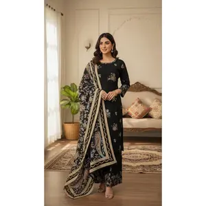 Khaddar Embroidered Black Suit