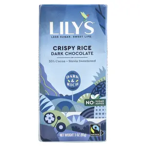 Lily's Sweets Dark Chocolate Bar, Crispy Rice, 55% Cocoa, 3 oz (85 g)