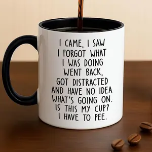 Forgetful Minds 11oz Coffee Mug, Ceramic Mug For Adults, Gag Gift For Friends Or Coworkers, Sarcastic Mugs,Sarcastic Distracted Gag Gift for Coworkers, ADHD Humor Ceramic Tea Mug for Friends