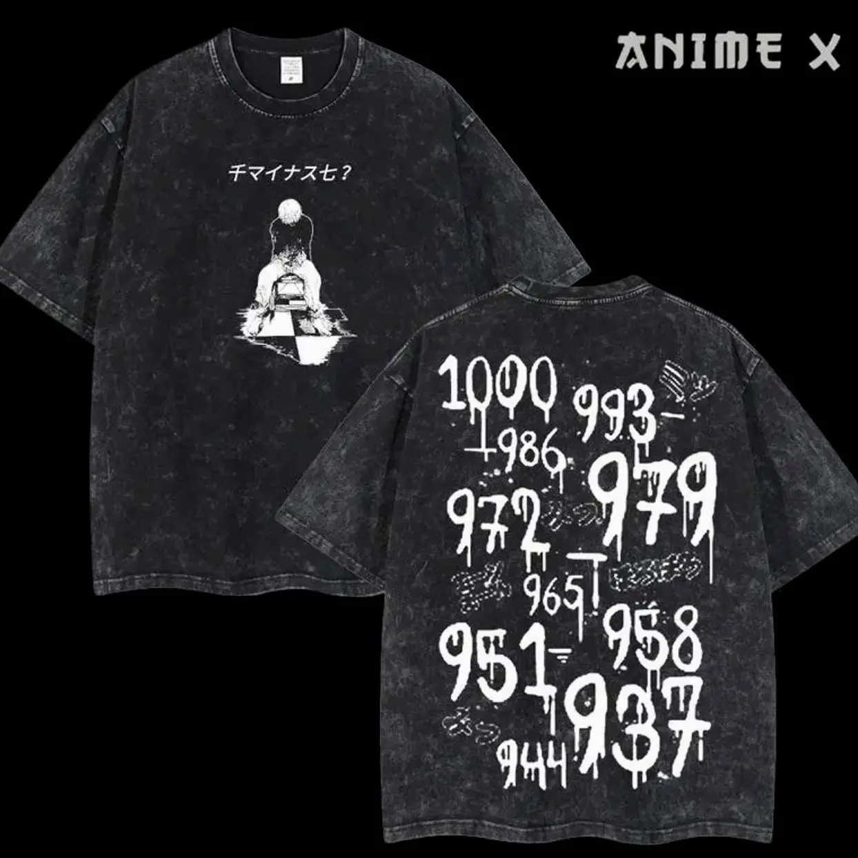 Retro Vintage Limited Haise Sasaki Kaneki Ken Tokyo Ghoul Anime Double Printed  Washed Tee Unisex Oversize Anime Manga Acid Washed Lightweight Cotton T-Shirt Gift For Anime Fan Lover R4P