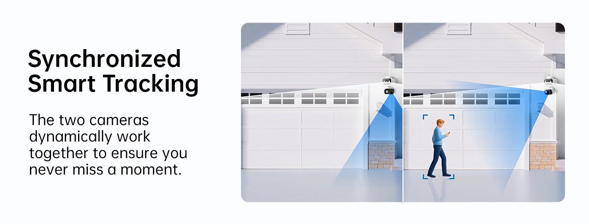 TP-Link & Tapo C246D HybridCam Duo 2K Dual Lens Pan/Tilt Indoor/Outdoor Security Camera with Wide Angle & Telephoto Lenses, Local & Cloud Storage, 360° Patrol, Custom Privacy Zones, Two-Way Audio, IP65 Weather Resistant