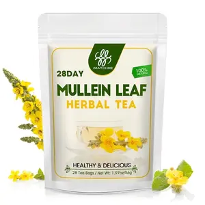 iMATCHME Mullein Leaf Herbal Tea for Respiratory Support, Natural Mullen Tea for Lung Cleanse, Detox and Immune Support - 28 Tea Bags - No Caffeine, Non-GMO