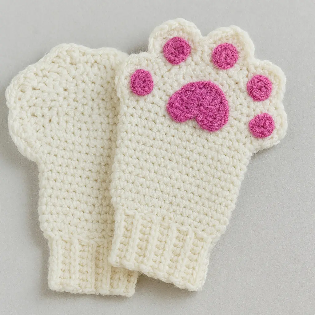 Cat Paw Style Fingerless Mittens | Winter Hand Warmers For Winters