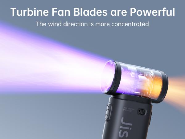JISULIFE Handheld Fan Turbo Strong Wind Fashion Mini Pocket Fan 5 Speeds Up to 18H Cooling Rechargeable Portable Fan for Travel & Desk with Lanyard & USB Type-C Charging
