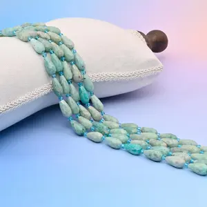 Amazonite Faceted Teardrop Beads Size 16x8mm Jewelry Making 15.5 Inch Strand