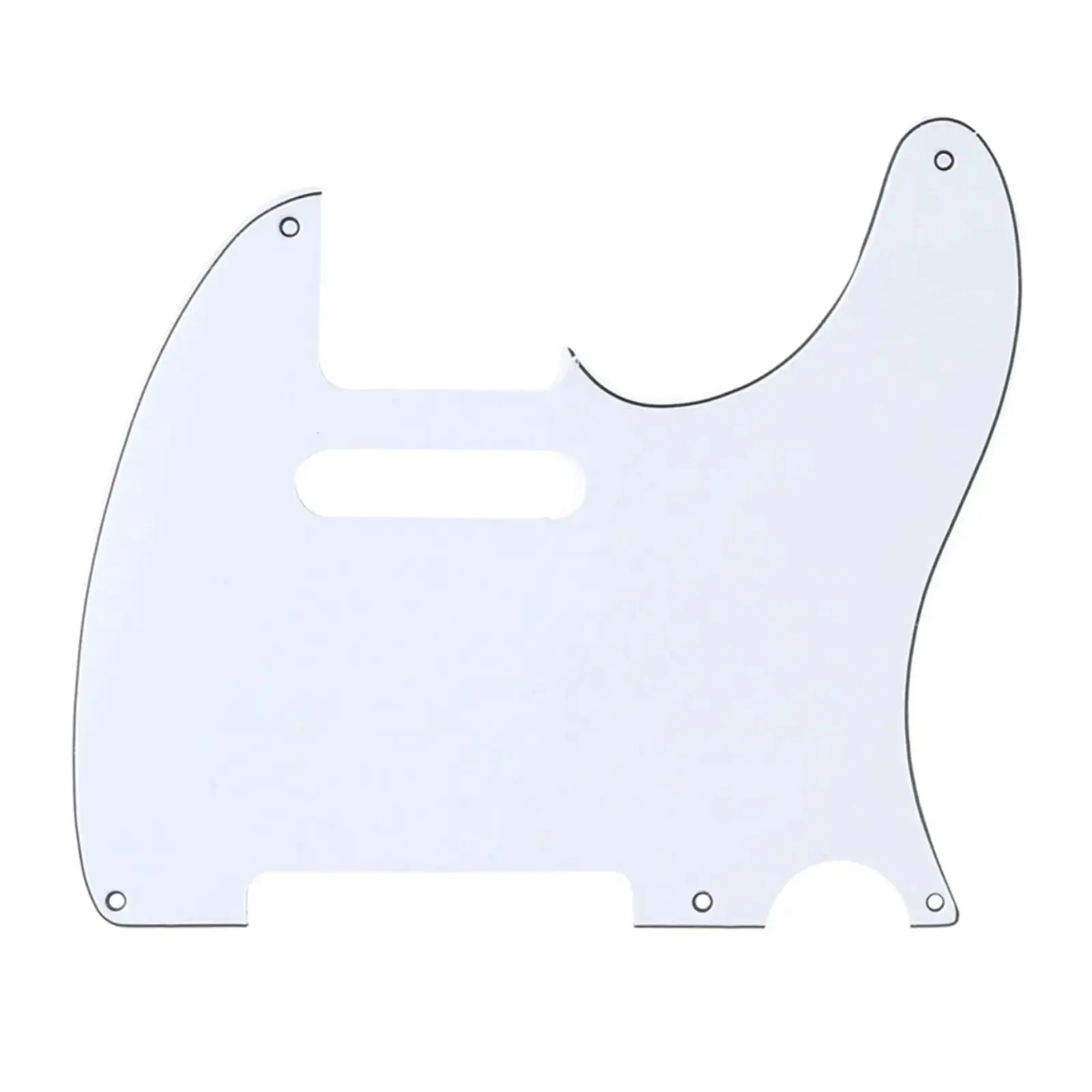 5-Hole Telecaster Pickguard - 3-Ply White