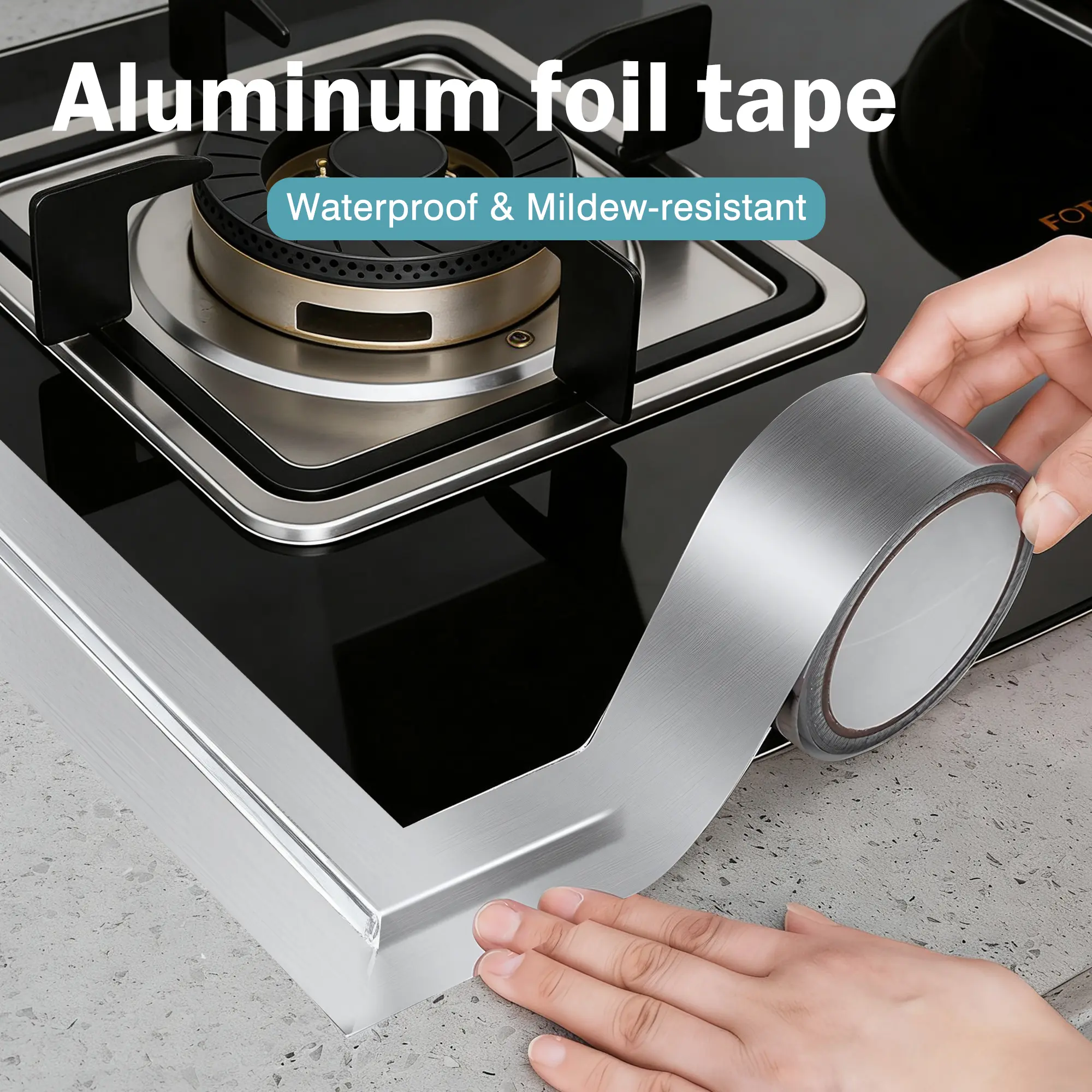 1-Count Heavy-Duty Aluminum Foil Tape - High-Temperature Resistant, Flexible, Residue-Free, Shear Stress Resistant - HVAC Ductwork, Dryer Vent, Metal Repair, Insulation, Foamboard Uses - Home Supply Single Roll with Advanced Manufacturing Technology