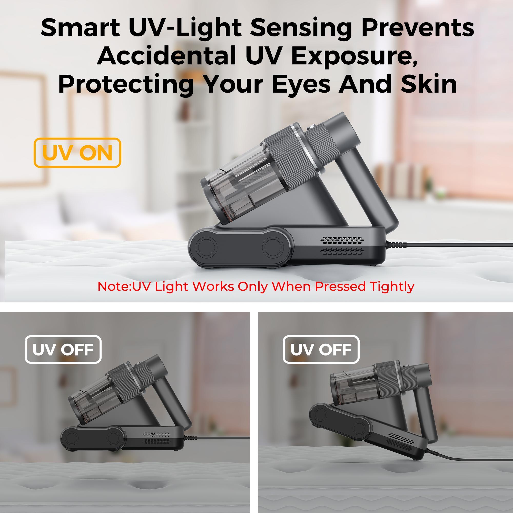 Mattress Vacuum Cleaner for Dust Mites Removal, Handheld Vacuum with UV-C Light & Safe-Temp 140℉ Heat & 20Kpa Powerful Suction & Triple-Cup & Aroma Tablet, Bed Vacuum Cleaner for Bed, Sofa, Couch, Carpet, Pet Mattress Vacuum Cleaner for Dust Mites Removal, Handheld Vacuum with UV-C Light & Safe-Temp 140℉ Heat & 20Kpa Powerful Suction & Triple-Cup & Aroma Tablet, Bed Vacuum Cleaner for Bed, Sofa, Couch, Carpet, Pet