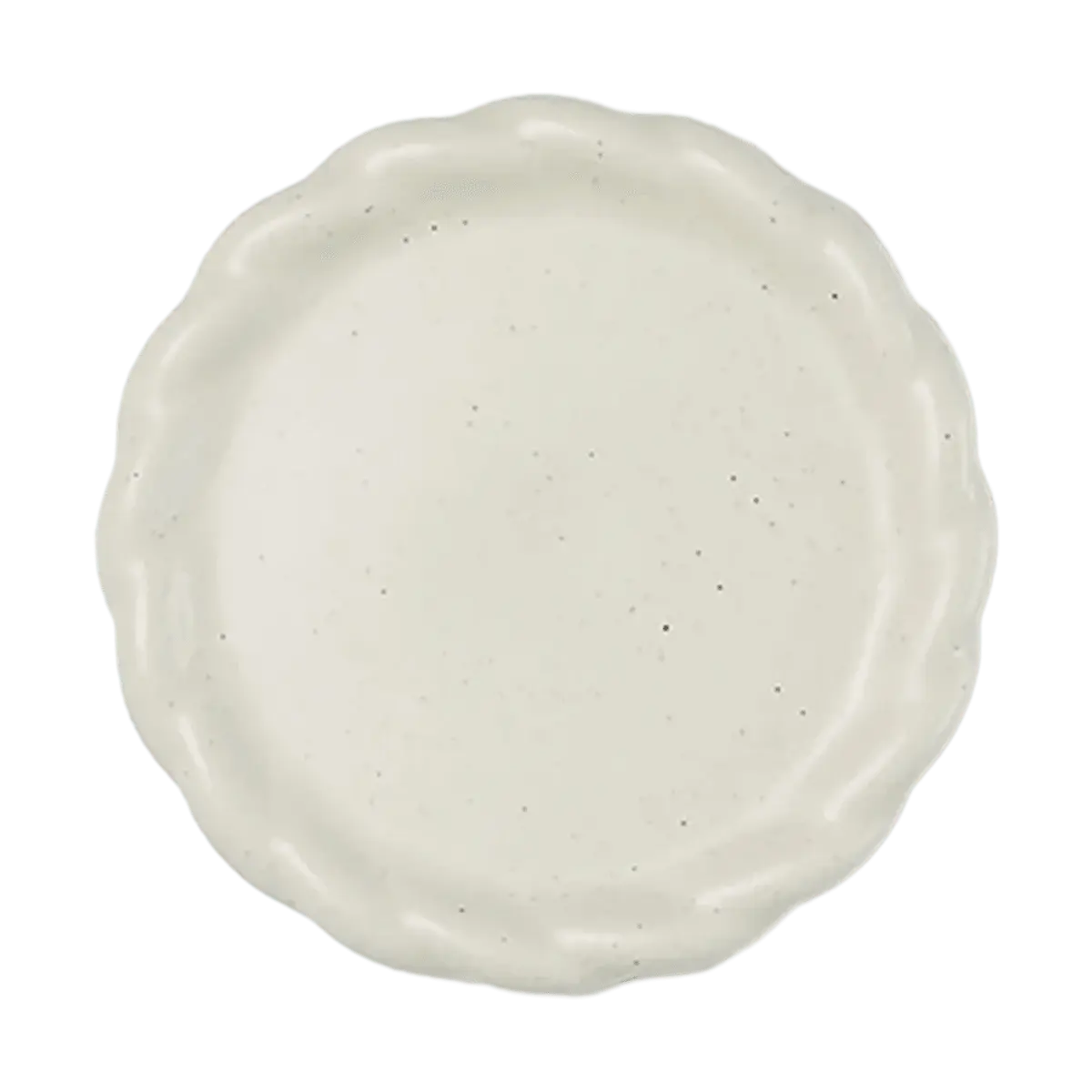 NEOFLAM Korean Better Finger Ceramic Swirl Plate - 19cm Round Toast Egg Breakfast Dish, White