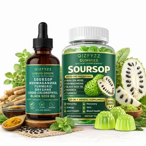Soursop dual-effect combination | 8500mg gummies + herbal drops | 20-in-1 high-concentration whole-body conditioning, immune support, joint care, and energy glow