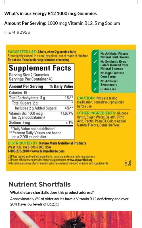 Energy B12 1000 mcg Gummies