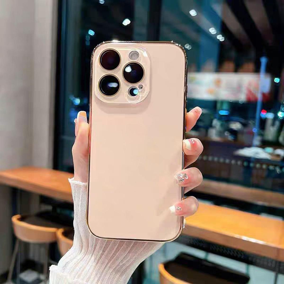 For iphone 17/16/15/14/13/12/11 Pro Max, High-End Original Color Anti-Fall Protective Phone Case, Smooth Crystal Glass Cover Full Camera Protective Large Window Lens Design Shockproof Phone Case For Both Boys and Girls