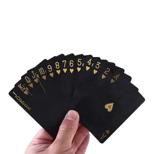 Diamond Waterproof Black Playing Cards, Poker Cards, HD, Deck of Cards (Black)