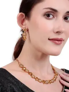 Starlight Gold-Tone Necklace And Earring Set