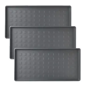 3 Pack Large Waterproof Plastic Boot Trays – Durable Multi-Purpose Shoe Mats for Entryway, Pet Food and Water Spill Protection, Indoor Outdoor Utility Tray for Garden, Garage, Mudroom (28"x14")