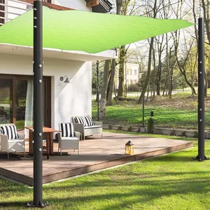 Cofiyard Sun Shade Sail Poles, 10 FT Sail Pole, 2.6" Diameter Steel Heavy Duty Shade Sail Pole with Expansion Bolt Hardware for Outdoor Shading in Gardens and Backyards, Patio, Black 2 Packs