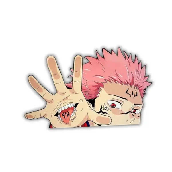 Sukuna Anime Car Sticker, Jujutsu Kaisen Vinyl Decal for Car Trunk, Motorcycle, Window, Fuel Tank Cap, Truck, Refrigerator, Waterproof Anti-Scratch Anime Sticker