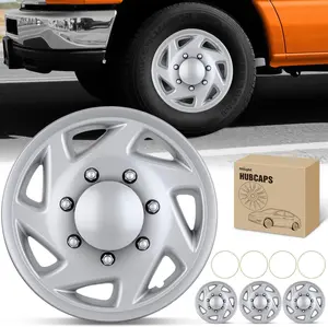 Nilight Wheel Cover Hubcaps 16 Inch for Ford Truck CEG 1998-2007 Econoline MTD E250 E350 E450 E550 2008-2021 Hub Caps 16 inch Set of 4 Rim Covers Protector Wheel Replacement F8UZ1130AA 7 spoke, Silver fathersdaygift