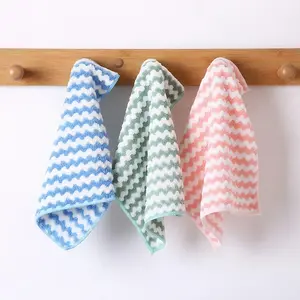 10 pack super-soft coral fleece cleaning cloths - 9.8x9.8inch wipes for kitchen, glass & car - absorbent, lint-free microfiber cleaning cloth - colorful striped cleaning rags for housekeeping premium  drying  towel magic  clothes bulk  count