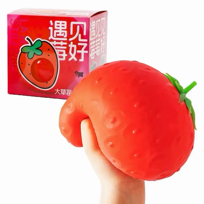 Sweet Kawaii Jumbo Strawberry Squishy Toy 6.5" Soft Kawaii Mochi Squishy Fidget Toy Sensory Stress Relief Toy for Kids, Teens & Adults, Cute Strawberry Squeeze Toy for Relaxation